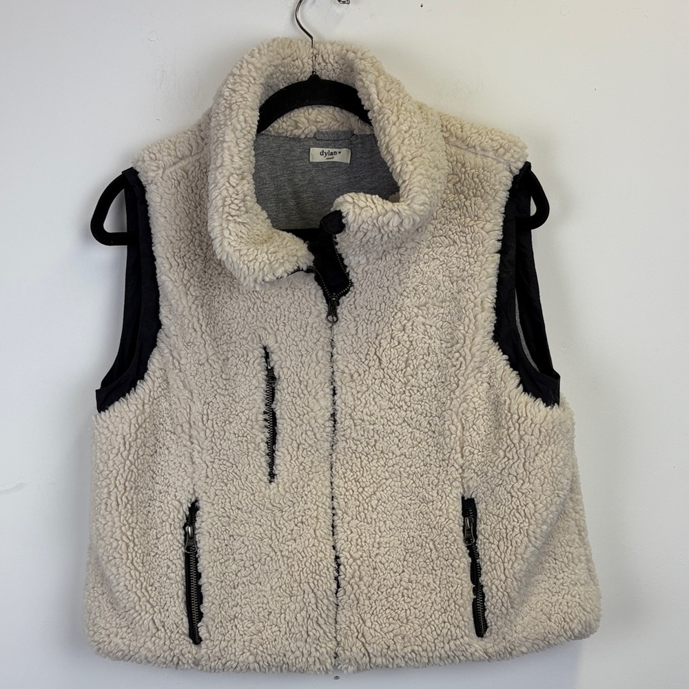 Dylan Cozy Cream Sherpa Vest Cream Women's Size Small Fleece Vest